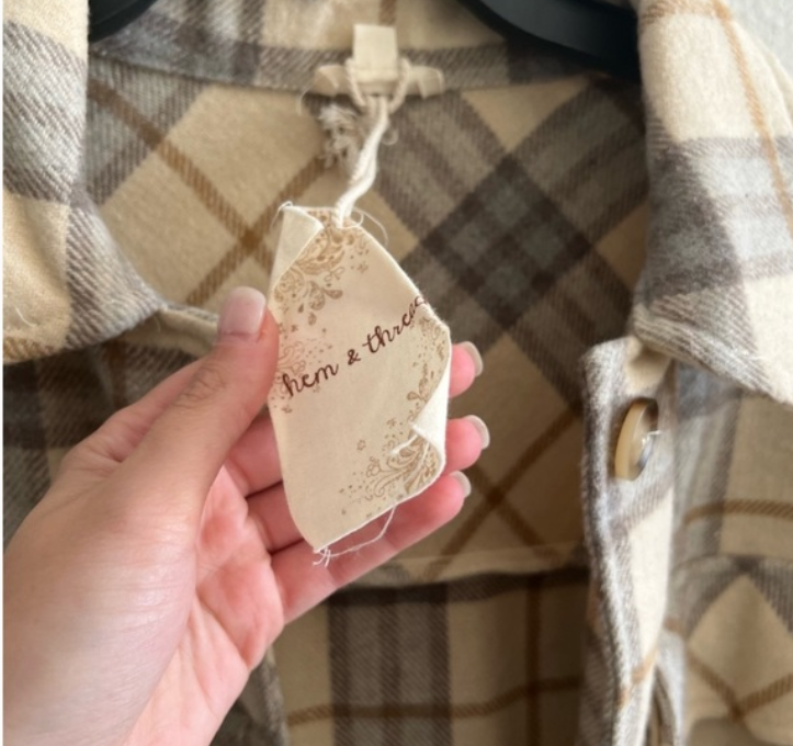 Hem & Thread Plaid Shacket | Size S