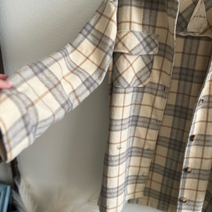 Hem & Thread Plaid Shacket | Size S
