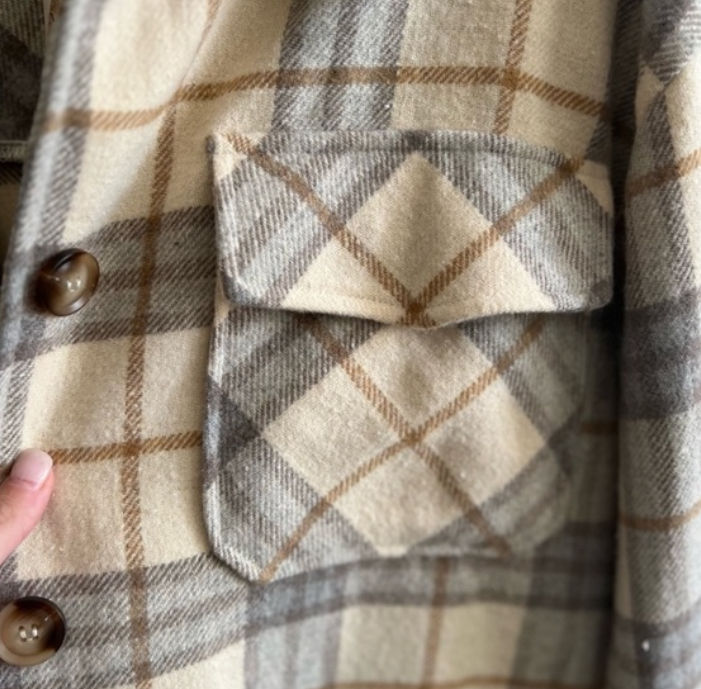 Hem & Thread Plaid Shacket | Size S