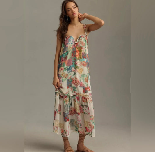 Anthropologie Floral Boho Dress | Size S