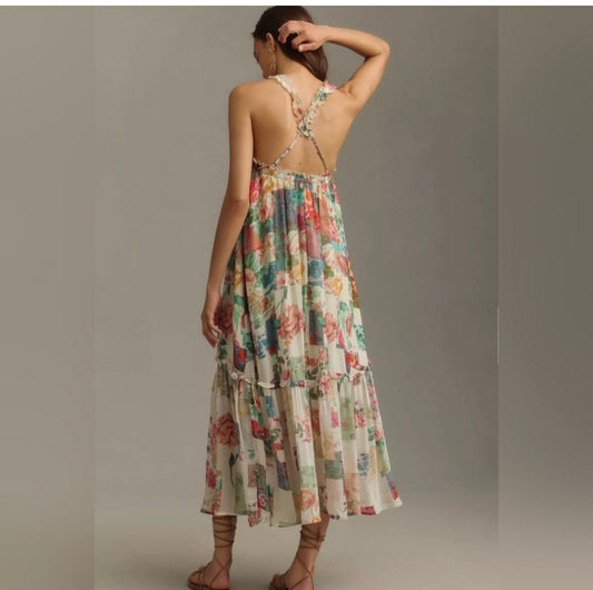 Anthropologie Floral Boho Dress | Size S