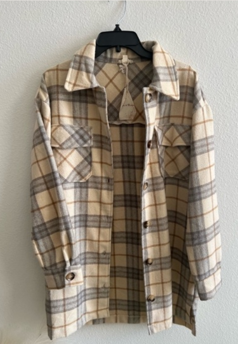 Hem & Thread Plaid Shacket | Size S